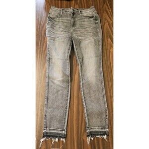 Judy Blue Skinny Fit Size 13/31 Charcoal Gray Med Wash Distressed G1